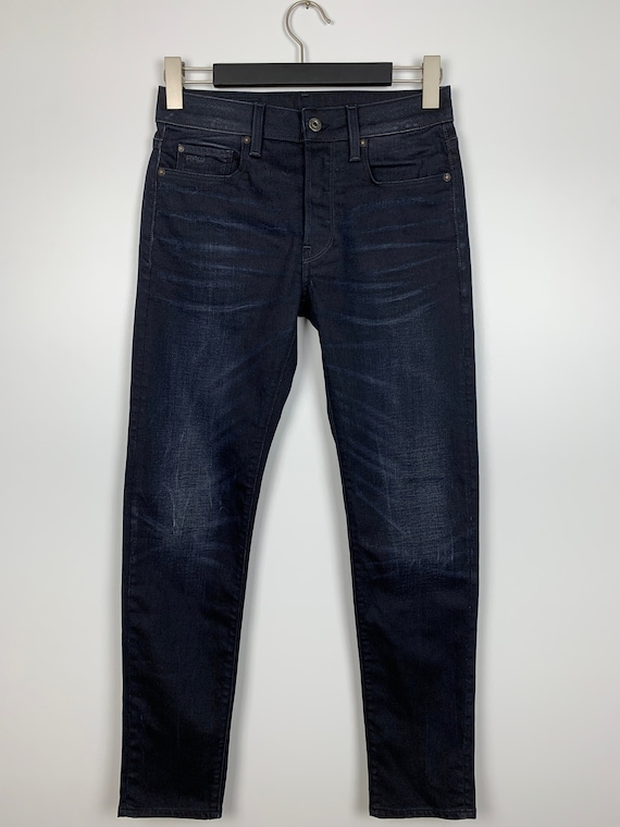 Hombre G-Star Raw 3301 Slim Jeans Pantalones Vaqueros Pantalón Azul Marino  Auténtico Street Style Talla 27x30 -  México