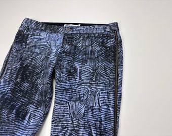 Womens See By Chloe Cotton Elastane Pants Full Zip Trousers Blue Black Size US 6