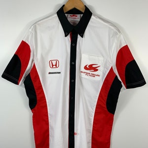Super Aguri F1 Team Honda Racing Shirt Button Up 2006-2008 Rare Size L