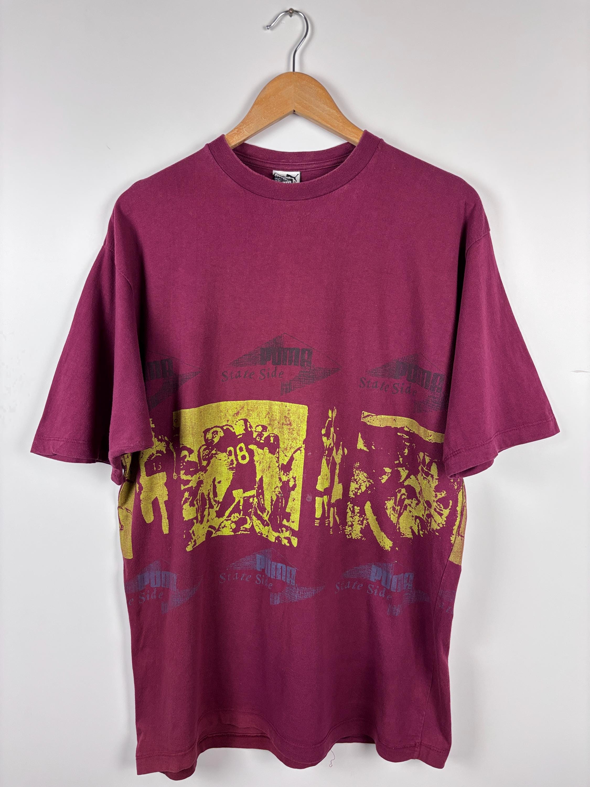 Vintage 80s Puma State Side T-shirt Burgundy Mens Size ~L - Etsy