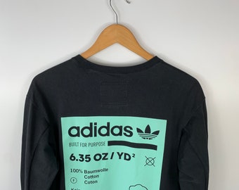 Mens Adidas Kaval Graphic Longsleeve T-shirt Pullover Black Size S