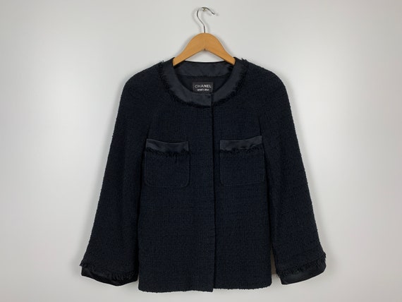 Women's Chanel Blazer Black Formal Jackets Size 34