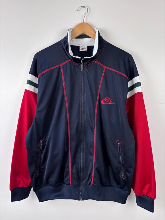 Vintage 90s Nike Full Zip Track Jacket Blue Red Size ~XL - Etsy UK
