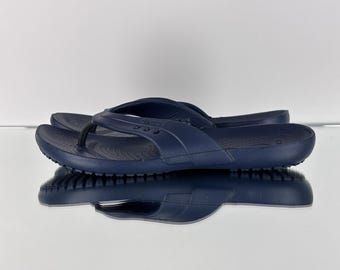 Womens Crocs Flip Flops Beach Shoes Navy Size US W7
