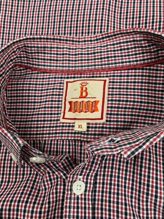 Mens Baracuta Button Down Shirt Check White Red P… - image 5