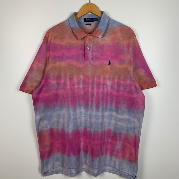 CUSTOM Tie Dye Mens Polo Ralph Lauren T-shirt Size XL