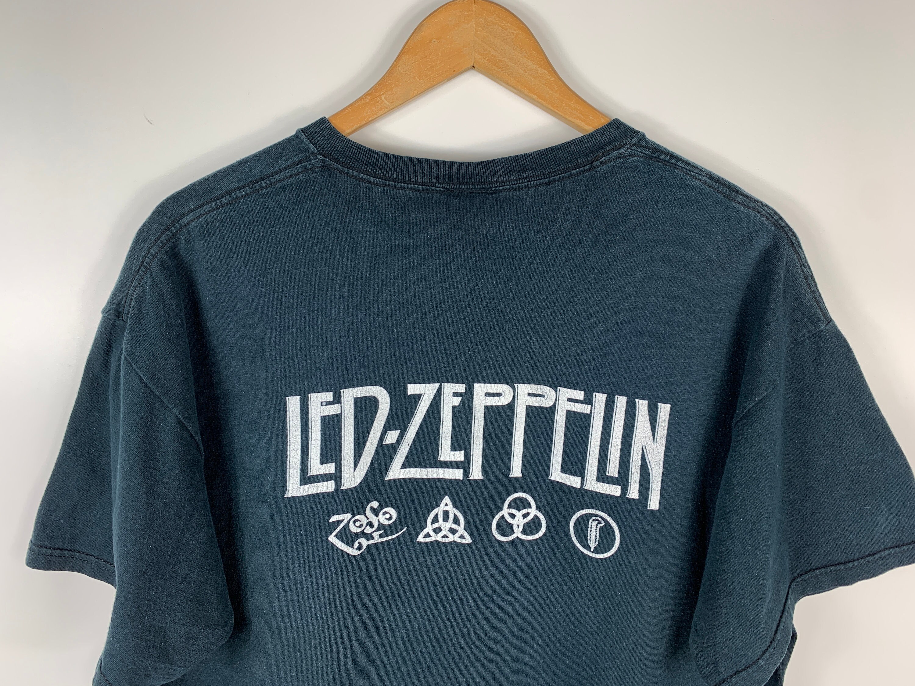 Led Zeppelin T-Shirt - Union Jack Logo Official Men's Band Tee (Black, Size XL) - View #7