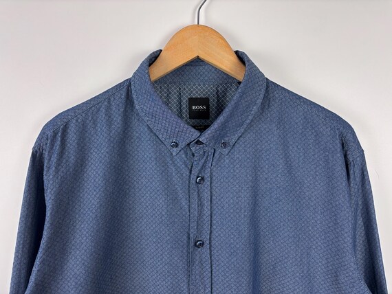 Mens Hugo Boss Structured Button Down Long Sleeve Shirt Slim Fit Blue Size XXL - Etsy Mens Hugo Boss Structured Button Down Long Sleeve Shirt Slim Fit Blue Size XXL - Etsy