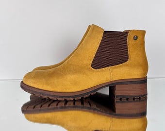 Botines Chelsea textiles Rieker para mujer, color amarillo, talla EU 41 / US 9.5