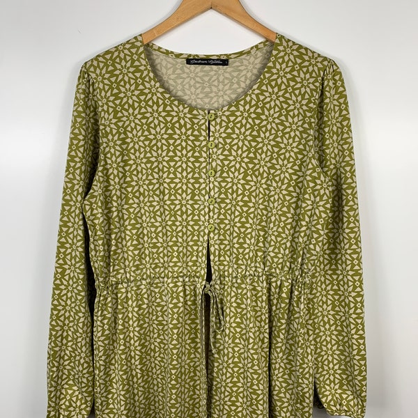 Tunique Gudrun Sjöden Fleurie - Taille XL-XXL, Lyocell/Coton, Manches 3/4, Occasion