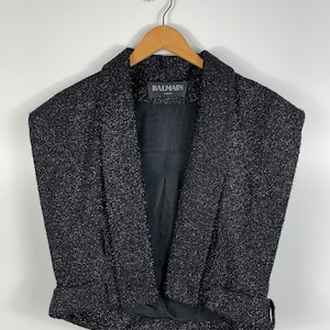 Womens BALMAIN PARIS Open Waistcoat Vest Black