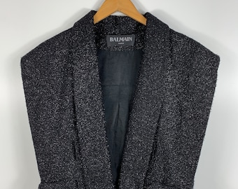 Womens BALMAIN PARIS Open Waistcoat Vest Black