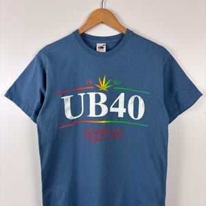 Camiseta UB40 para hombre, gira europea 2007, azul, talla S