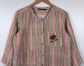 Mujer Gudrun Sjoden Chaqueta de lino con rayas coloridas Talla S