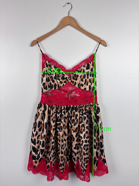 Vestido mini de encaje con estampado de leopardo multicolor de