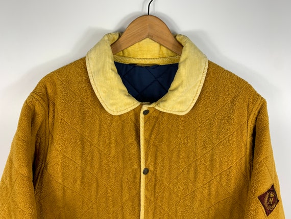 Mens Vintage Henri Lloyd Quilted Fleece Jacket Ye… - image 2