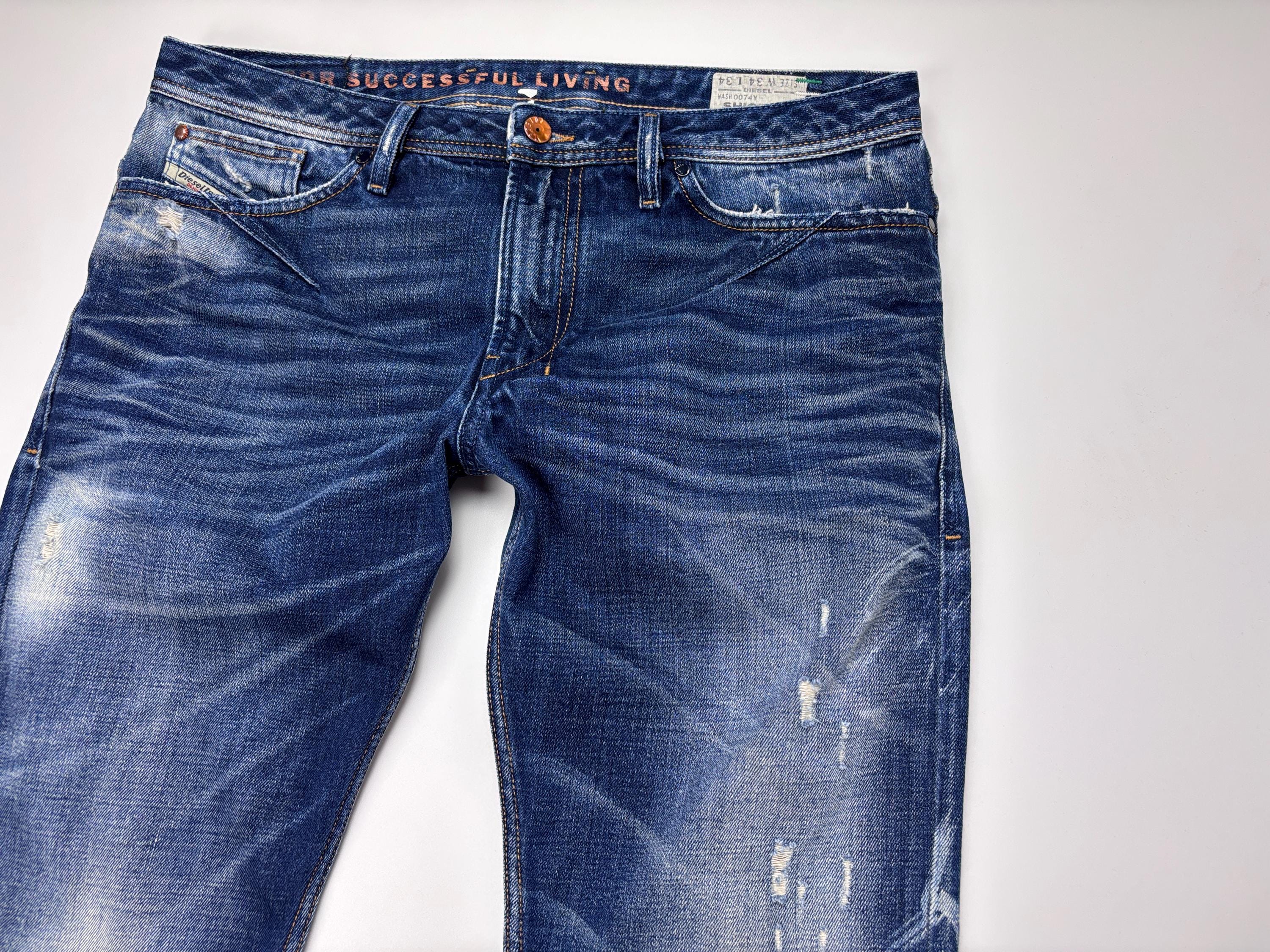 Mens Diesel Shioner Jeans Slim Skinny Fit Blue Size 34x34 - Etsy
