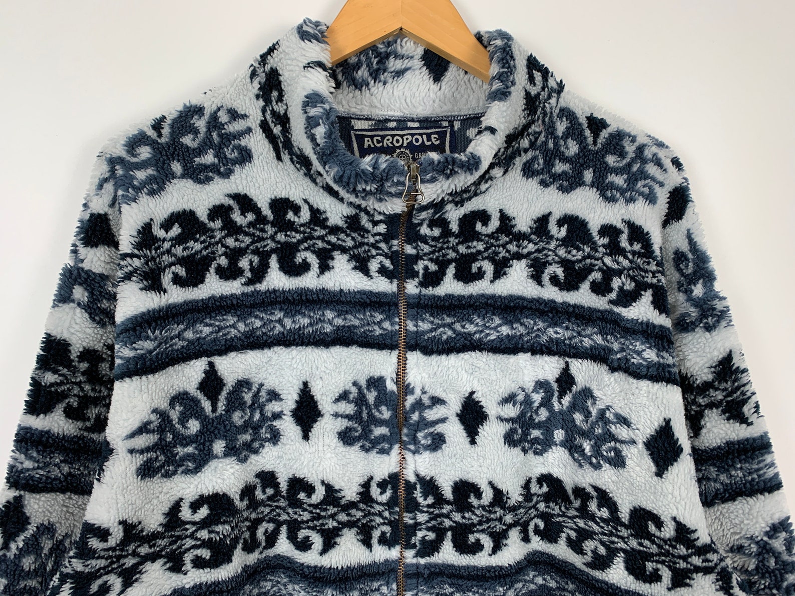 Vintage Aztec Fleece Pullover Jacket 90s Size LXL Etsy