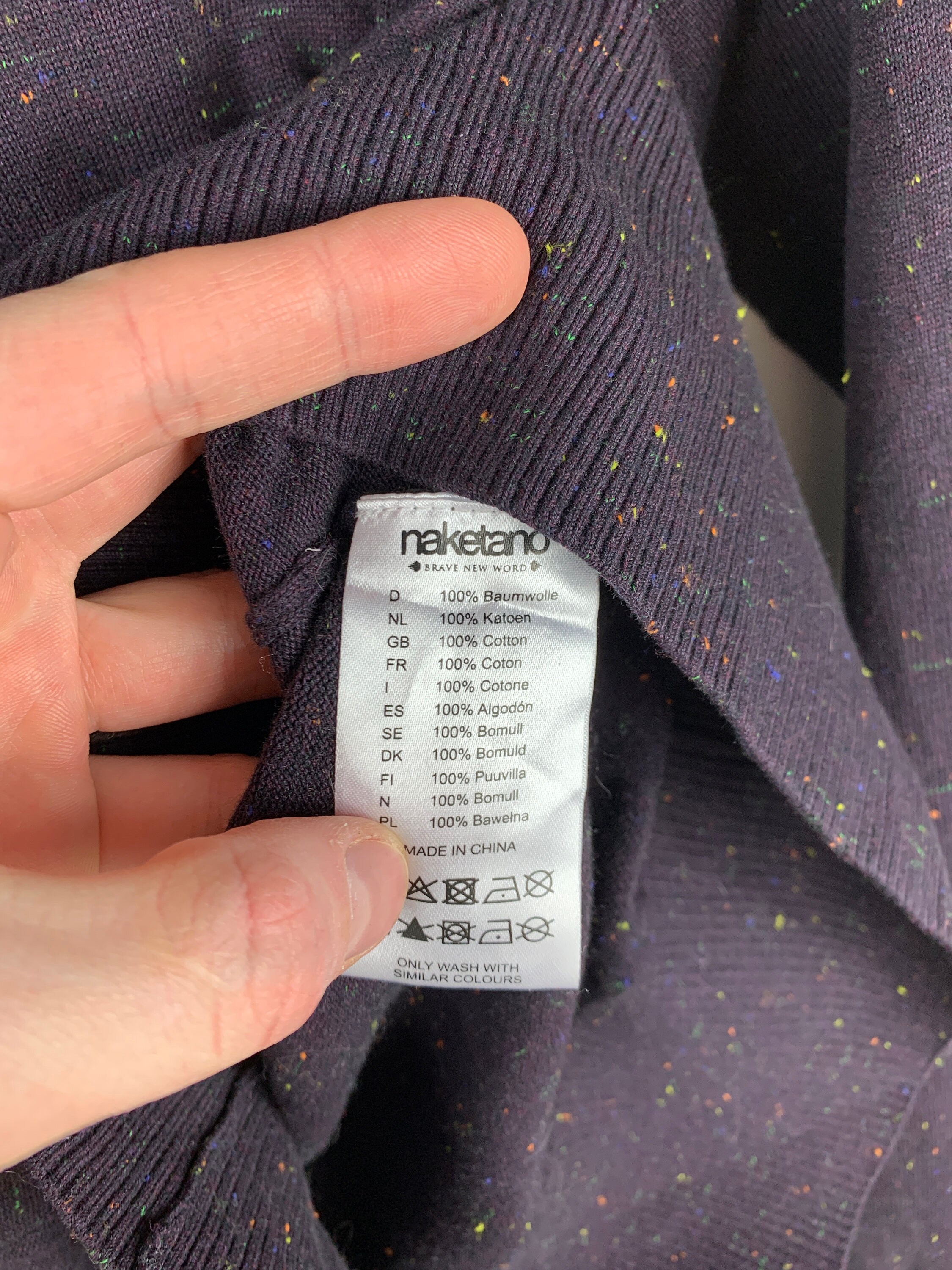 Sweat à Capuche Naketano Taille M Violet - Coton/Polyester, Poches, Occasion TB