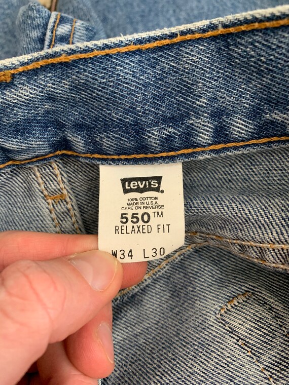 Mens Vintage Levis 550 Blue Denim Jeans Made In U… - image 9