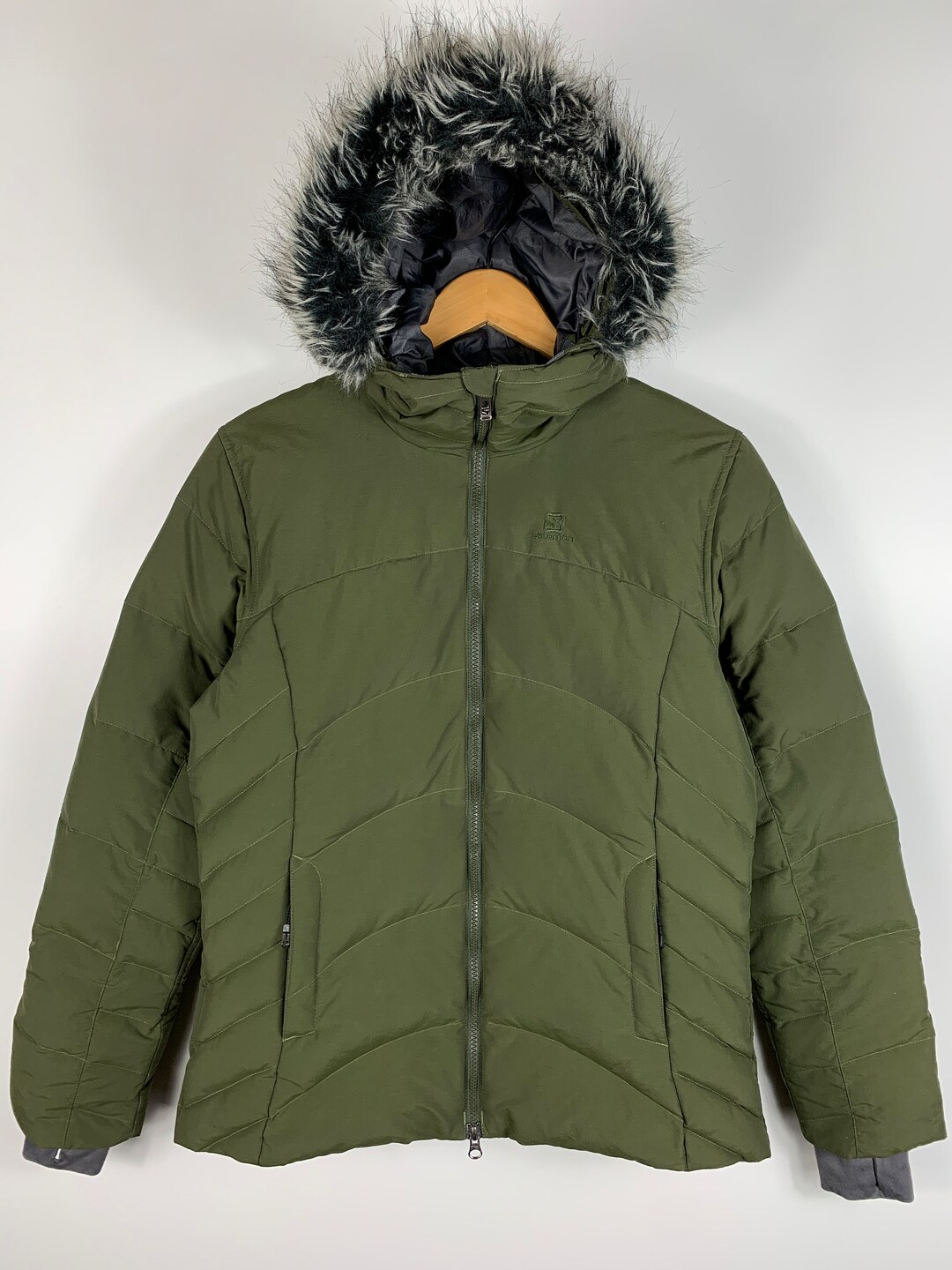 Womens Salomon Puffer Down Jacket Green Size M - Etsy
