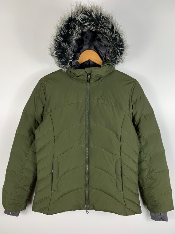 Womens Salomon Puffer Down Jacket Green Size M - Etsy