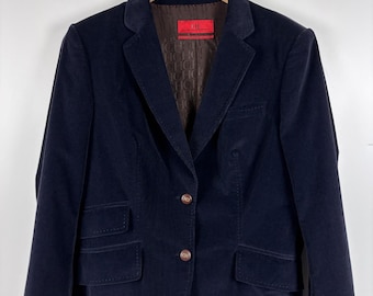 1970s-80s Navy Blue Corduroy Blazer Vintage Men's Blue 100% Cotton