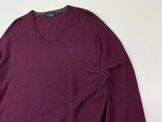 Mens HACKETT V neck Cotton Silk Cashmere Jumper Sweater Burgundy Size XL Etsy Canada