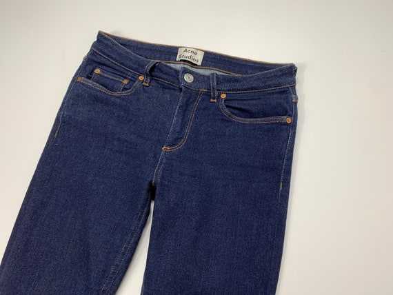 Womens Acne Studios Skin 5 RW Rinse Jeans Navy Blue Size 27x32 - Etsy