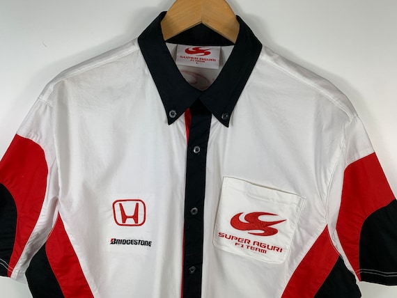 Super Aguri F1 Team Honda Racing Shirt Button up 2006-2008 Rare 