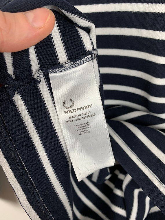 Fred Perry Striped Zip-Through Cardigan - Navy Blue