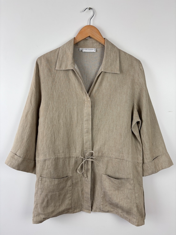 Chemisier Vintage Anne Fontaine Taille 38/40 En Coton Blanc - Style Chic Années 40 Pour Femme