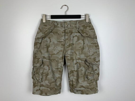 Mens Schott NYC Camo Cargo Shorts Amry 