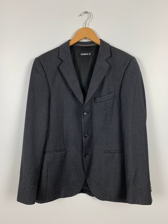 Kneden Lief Weg Men's Strellson Suit Blazer Jacket Wool Gray Striped Size - Etsy