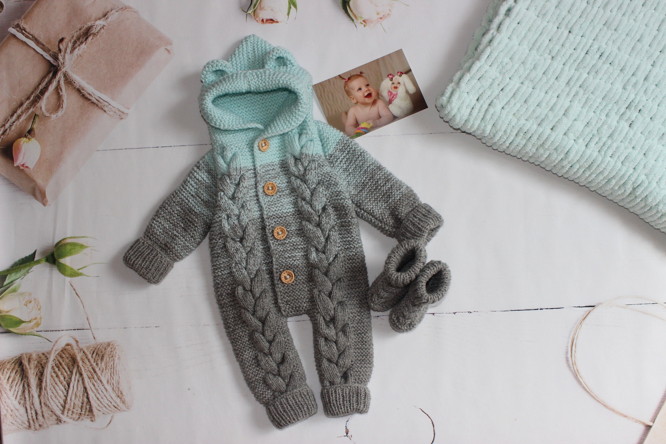 Baby Boy Coming Home Outfit Knitted Baby Clothes Wool Etsy