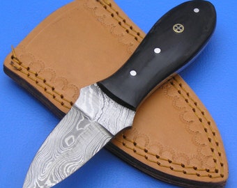 BELOW COST Plus 50% Off Sale Damascus Steel Buffalo Horn Clam Oyster Shucker Shucking Knife Gift For Her Him Kitchen Party Gift B4A-2