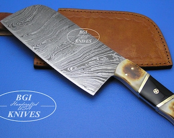 50% rabatt Damascus stål flammat benhorn unik professionell kockkniv kök jubileumspresent till mamma pappa pappa fru pojkvän C1
