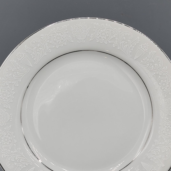 Lovelace by Crown Victoria, Japan White Embossed Lace Edge China ~ Last Pieces: Dinner Plates ~ Mid Mod Mama Vibes Replacement Dinnerware