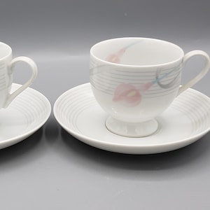 Serenade Pink Tulip Helena Uglow Mikasa Fine China LDB10, Choice Dinnerware Replacement: Salad Plates, Soup Bowls, Tea Cups & Saucers Sets