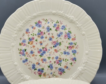 Ivory Chintz Flower Homer Laughlin Coronet Embossed China CO118 ~ You Choose Floral Dinnerware Dishes: Dinner Plates or Rimmed Soup Bowls