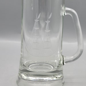 Chope à bière, chope, chope à bière Javit Clipper vintage - Coupe-verre gravé à l'eau-forte, voilier, idées cadeaux pour la fête des pères ~ Homme des cavernes, décoration de bar à bateaux