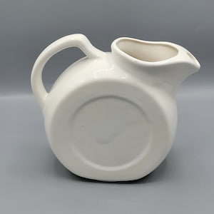 Vintage Coors Kina Lutande Kanna ~ Vit Coorsite Kalifornien Keramik Karaff ~ Mid Mod Hem Barware ~ Lemonad, Vatten eller Cocktail Service