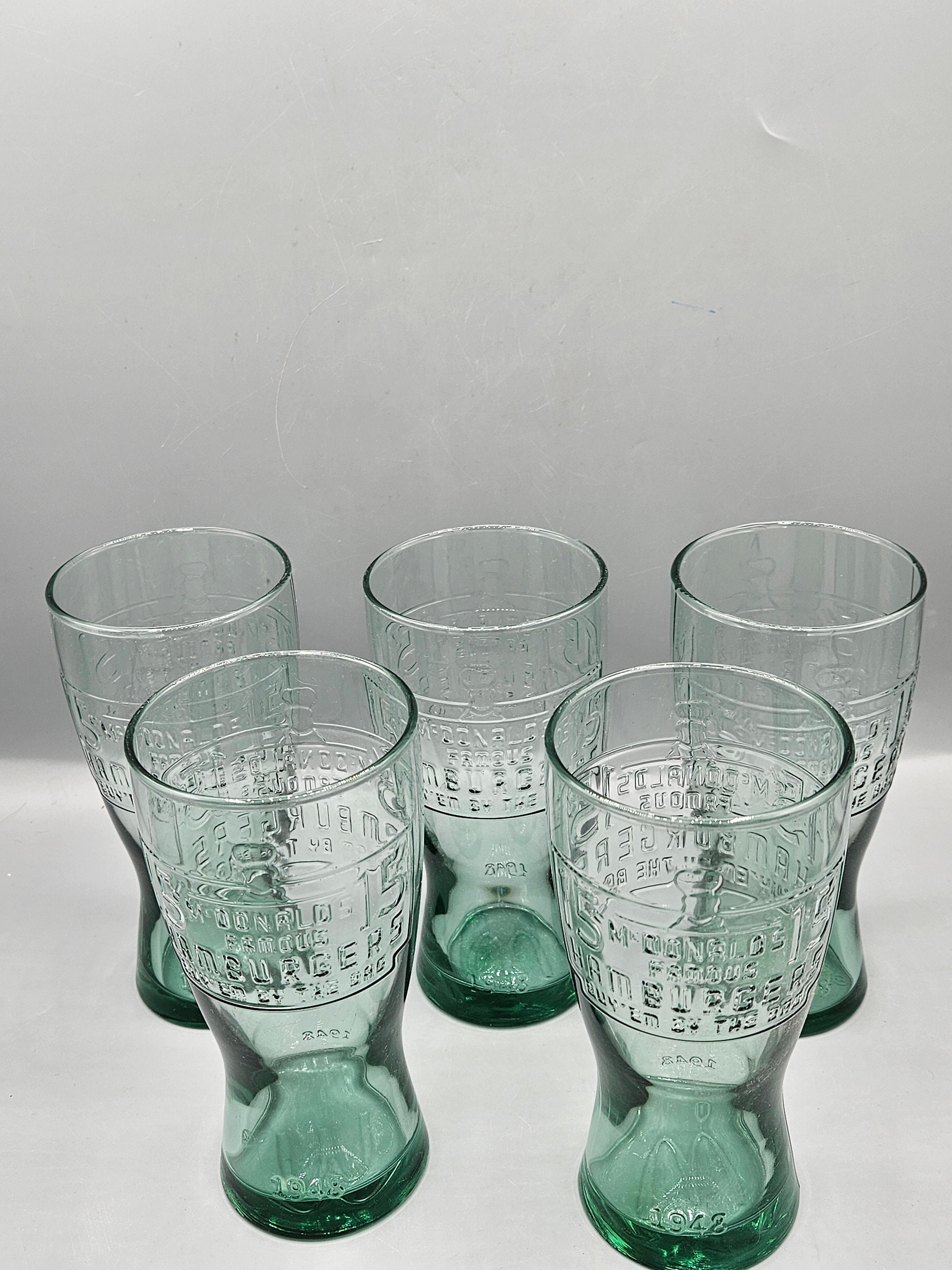 1948 Style Anniversary Mcdonald's Set of 5 Soda Bottle Green