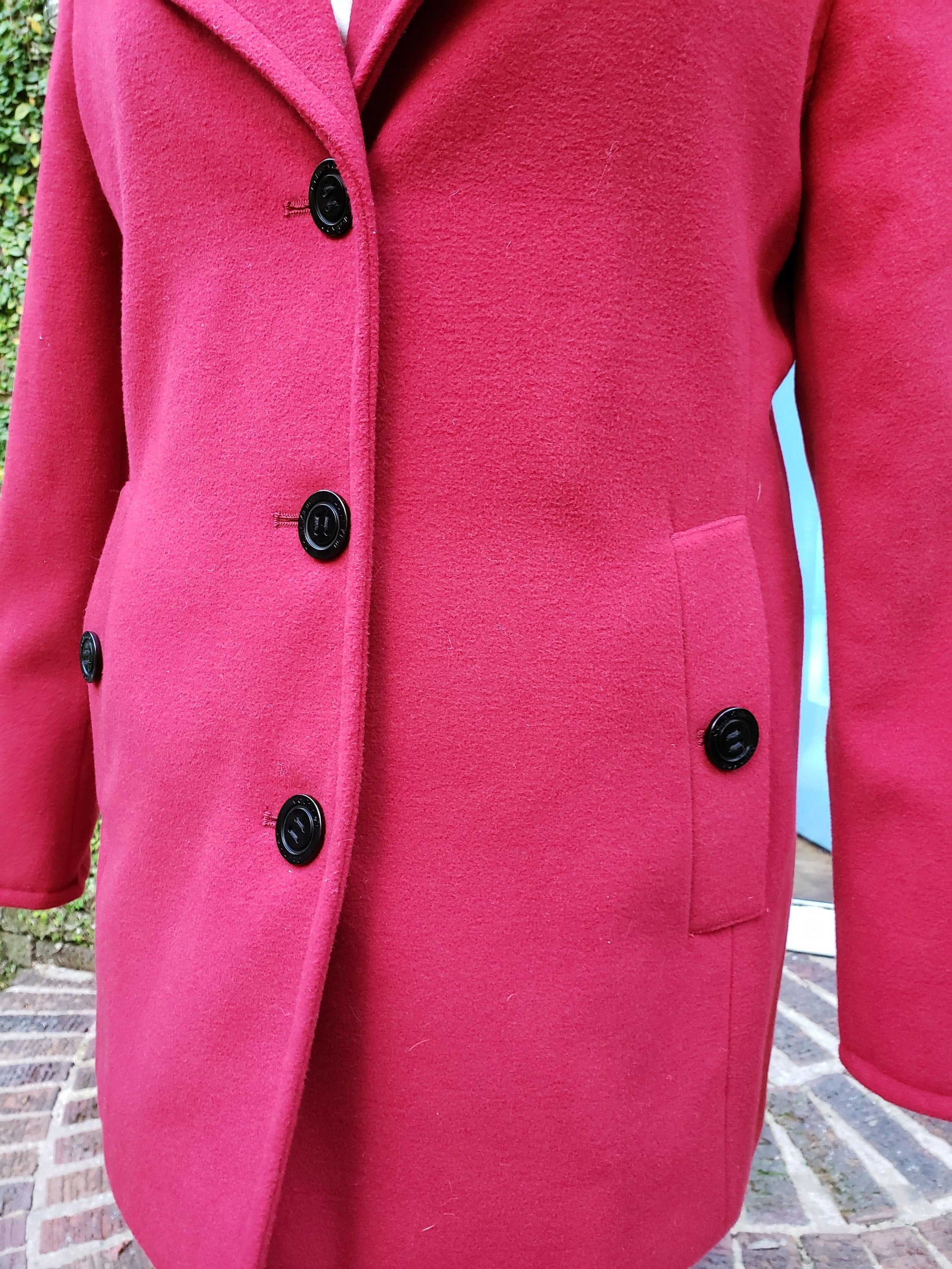 Calvin Klein Ladies Red Fall Jacket With Black Buttons Soft - Etsy Australia