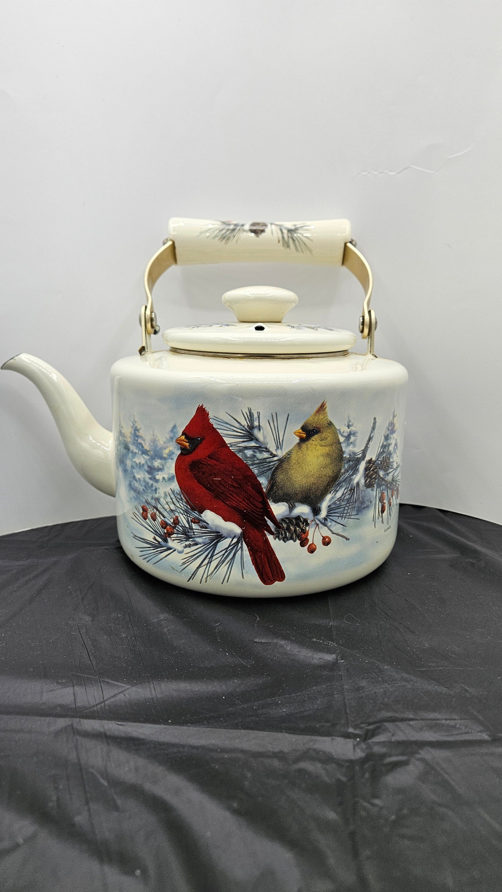 Vintage Lenox Winter Greetings Male & Female Cardinals Enameled