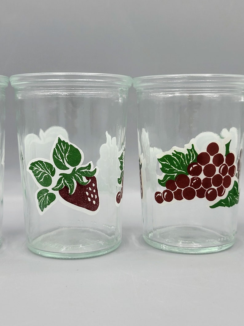 Set of Bama 4 Jelly Jar Drinking Glasses Fruit Motif Juice Etsy