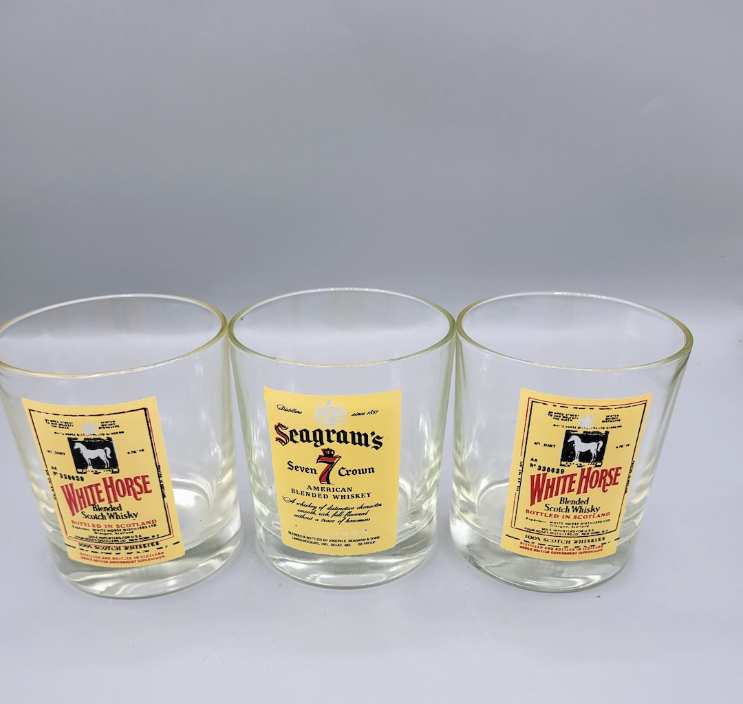 Set of 3 Double Old Fashioned Cocktail Glasses Whiskey on the Rocks