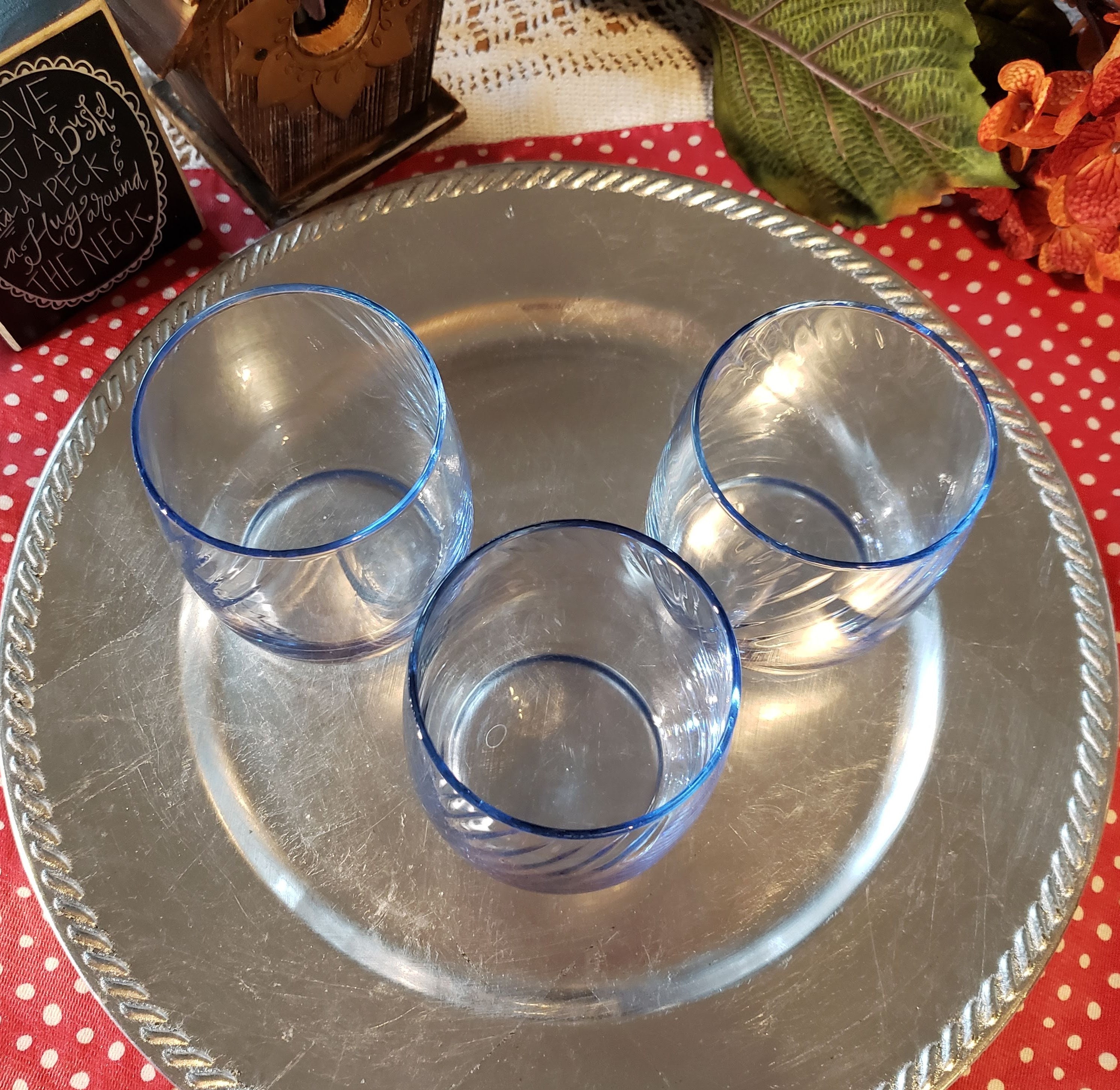 You Choose Libbey Optic Swirl Drinking Glasses Misty Blue Etsy