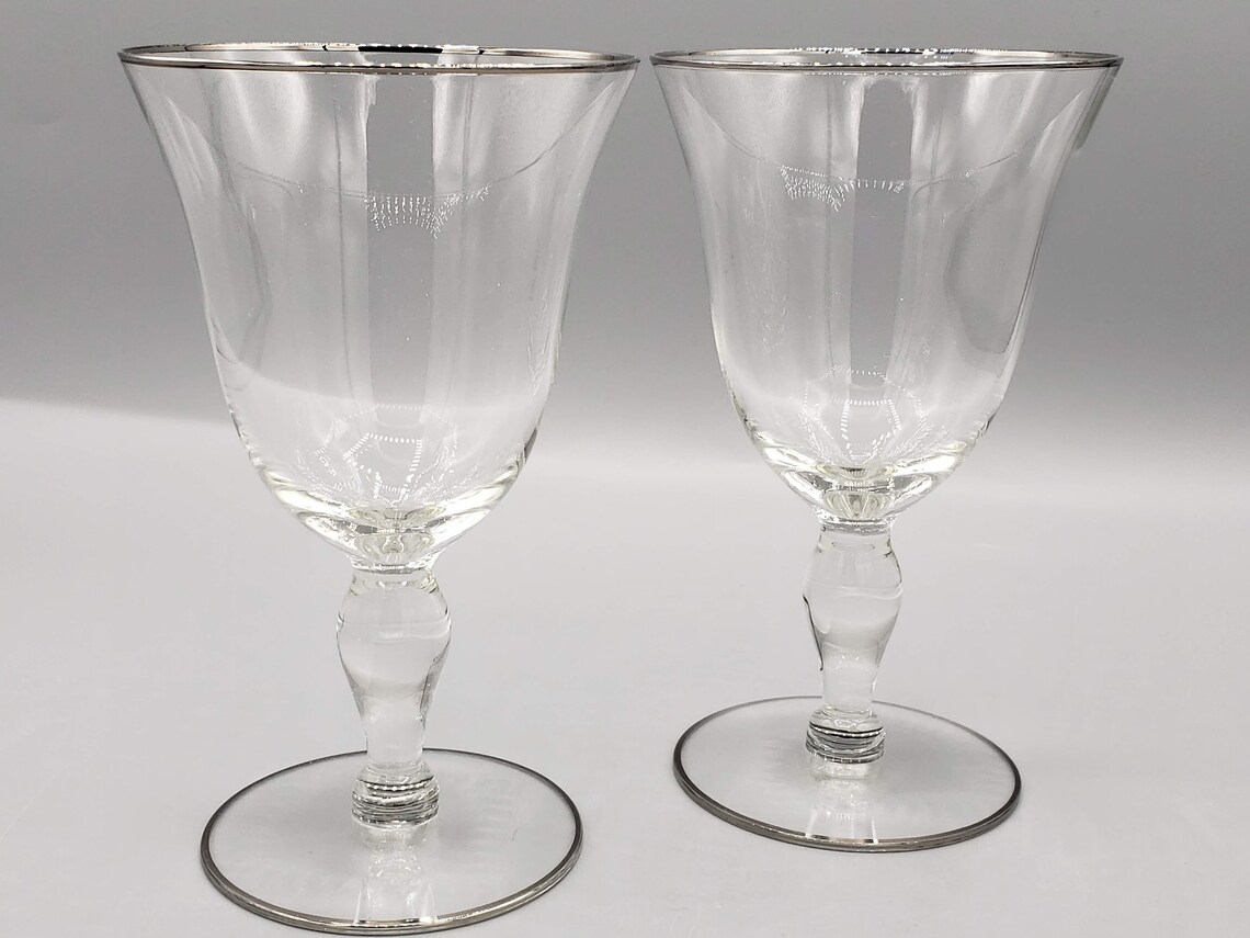 Vintage Lotus Glassware Prelude with Platinum Trim Sprite Etsy
