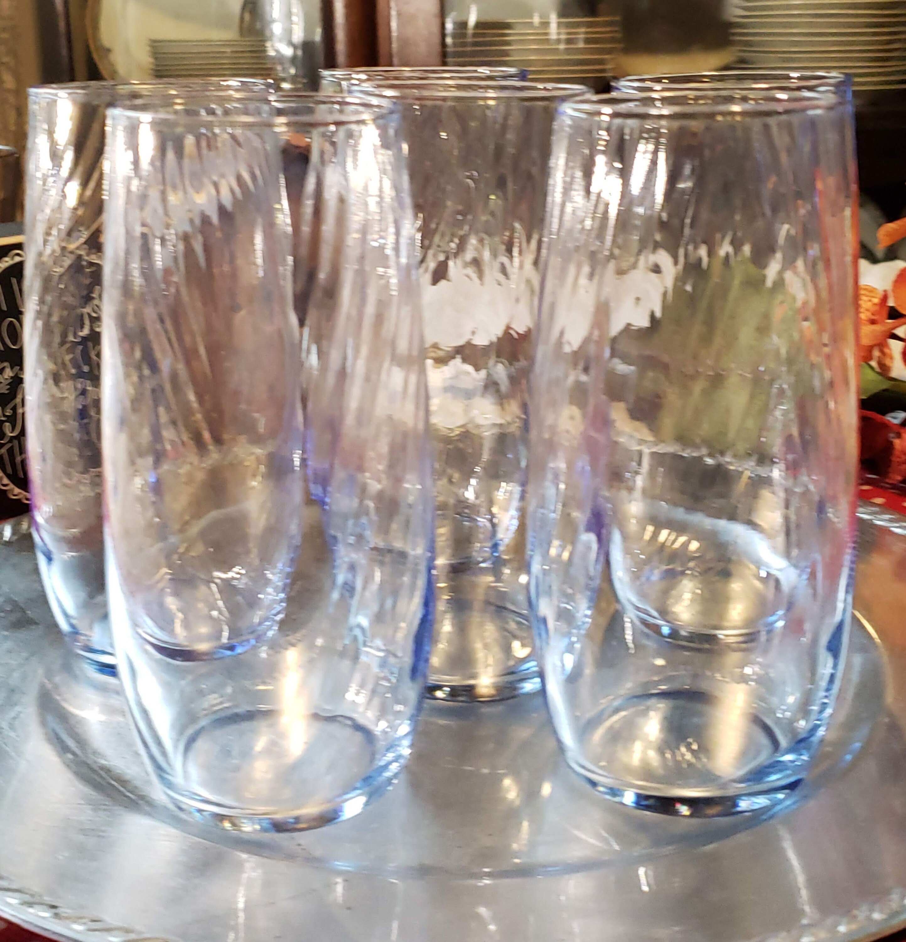 You Choose Libbey Optic Swirl Drinking Glasses Misty Blue Etsy